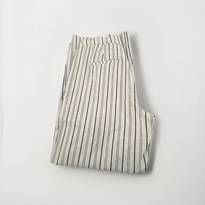 Women's White Black Striped High Waisted Wide Leg Sailor Pants Size Small